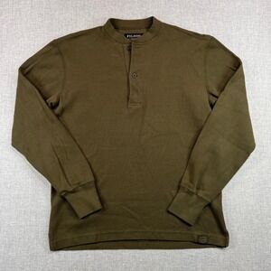 Filson Waffle Knit Henley Shirt Men Medium Olive Green Heritage Workwear GORP